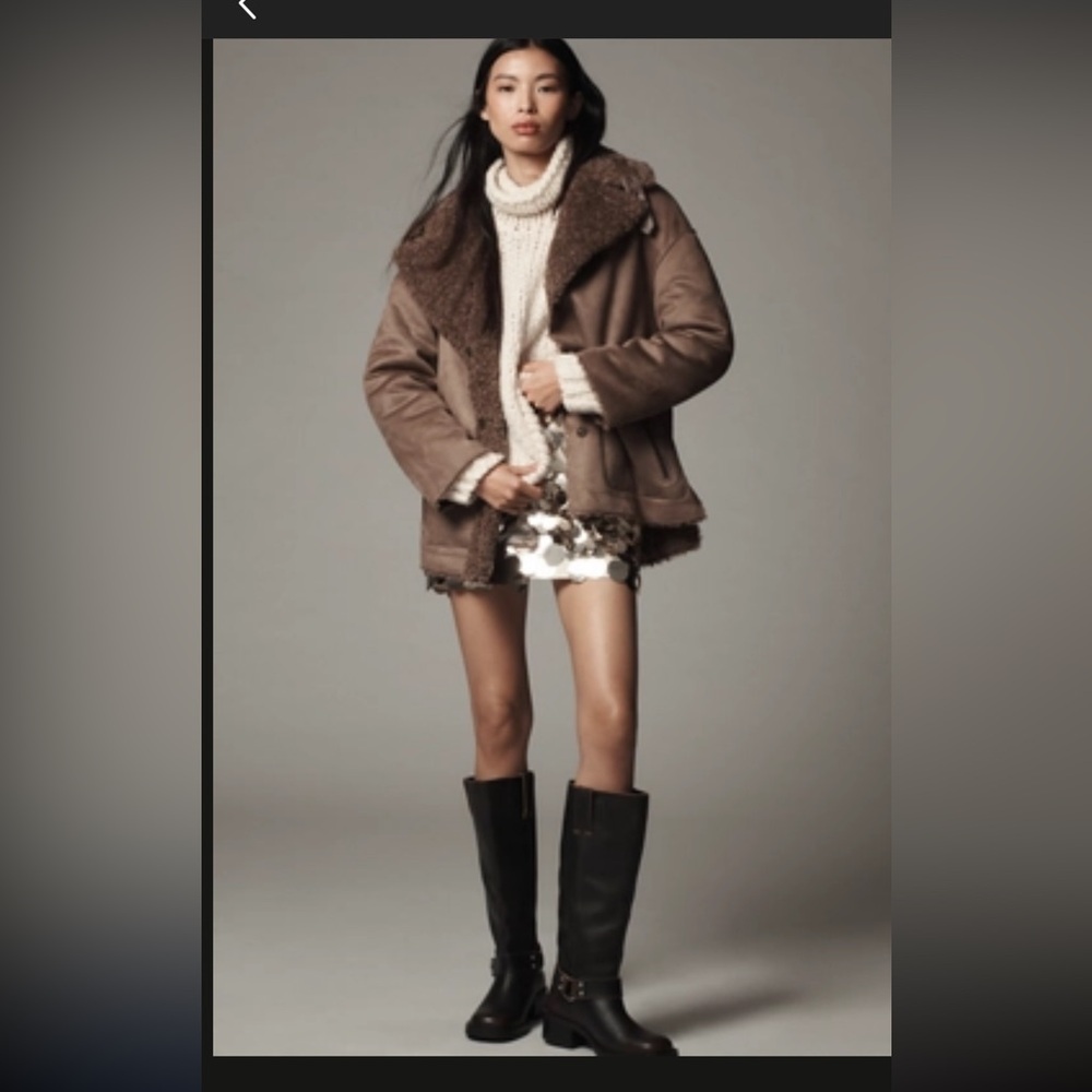 Anthropologie Brown Teddy Jacket